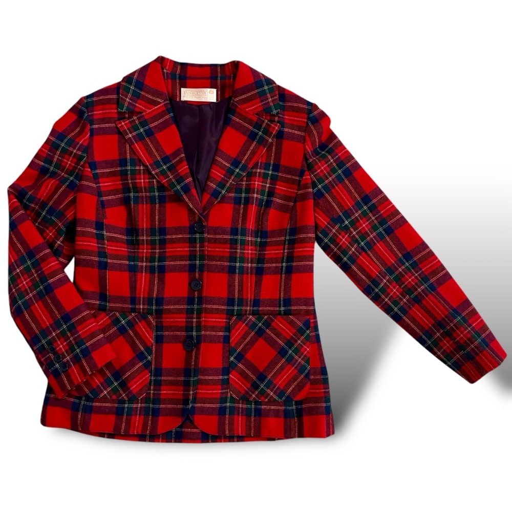 Pendleton 100% Wool Plaid Blazer Jacket Women’s